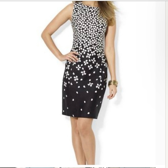 Lauren Ralph Lauren Dresses & Skirts - Lauren Ralph Lauren Plus Size Sleeveless Dress Black w White Petal Sheath 18W